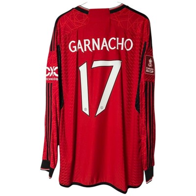 Authentic  Manchester United 23/24 Home Long Sleeve Garnacho XL with Tag