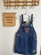RARE Vintage Scooby Doo Denim Jumper Dress Girls 4/5 Cartoon Network