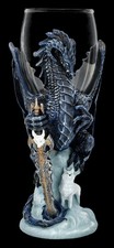 Drachen Kelch &ndash; Alphablade Drache Wolf Fantasy Figur Gothic Weinkelch - 150 ml
