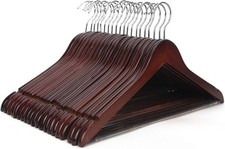 Wooden Coat Hangers, 20 Pack High Grade 17.5 Inch Wood Suit Hangers with Non Sli