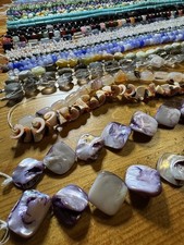 30 Natural Gemstone Shell Bead Strands Bundle for Jewelry Making: Mixed Sizes