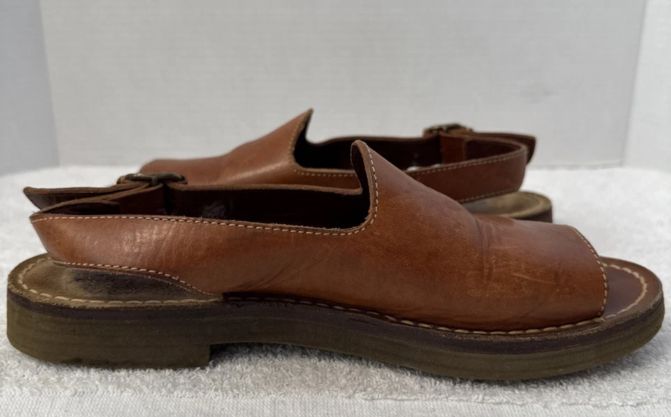 Sandalias para mujer Cole-Haan Country de cuero marrón claro con hebilla talla 8M Foto 4 de 4