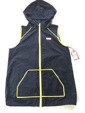 Hunter for Target Girls XL L XS Blue Yellow Zip Up Hooded Windbreaker Vest