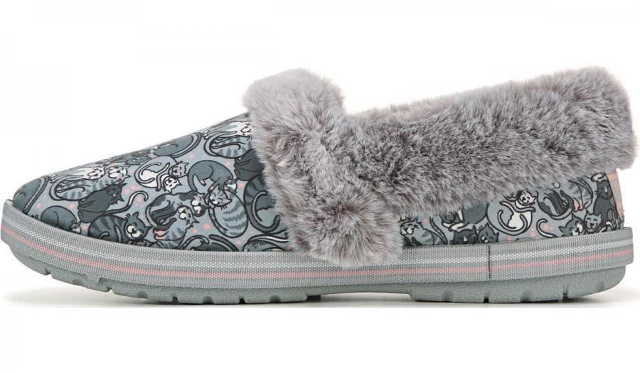SKECHERS BOBS Women's Too Cozy Slippers Dog Cat Faux Fur Shoes 6,7,9,10