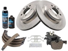 Rear TRQ Brake Pad Rotor Shoe Drum Kit fits BMW ActiveHybrid 3 2013-2015 35TMMP