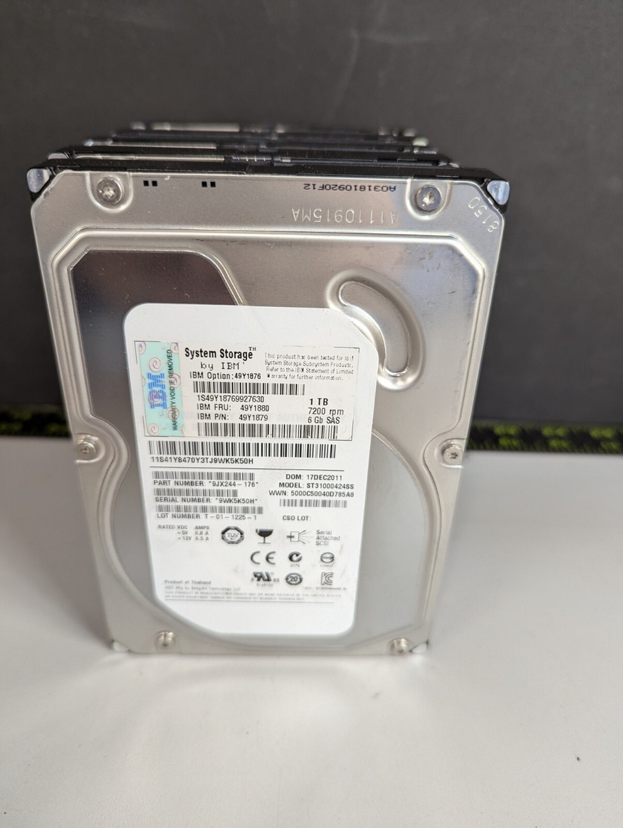 HDD SAS IBM Seagate ST31000424SS Da 1TB 7200 RPM 6Gb/s Per Server – Ricondizionato