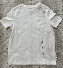 gap pocket t shirt white boys xs 4-5 organic cotton bnwt