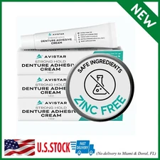 Extra Strong Denture Adhesive Cream, 12 Hour Hold Dental Glue, Waterproof,...