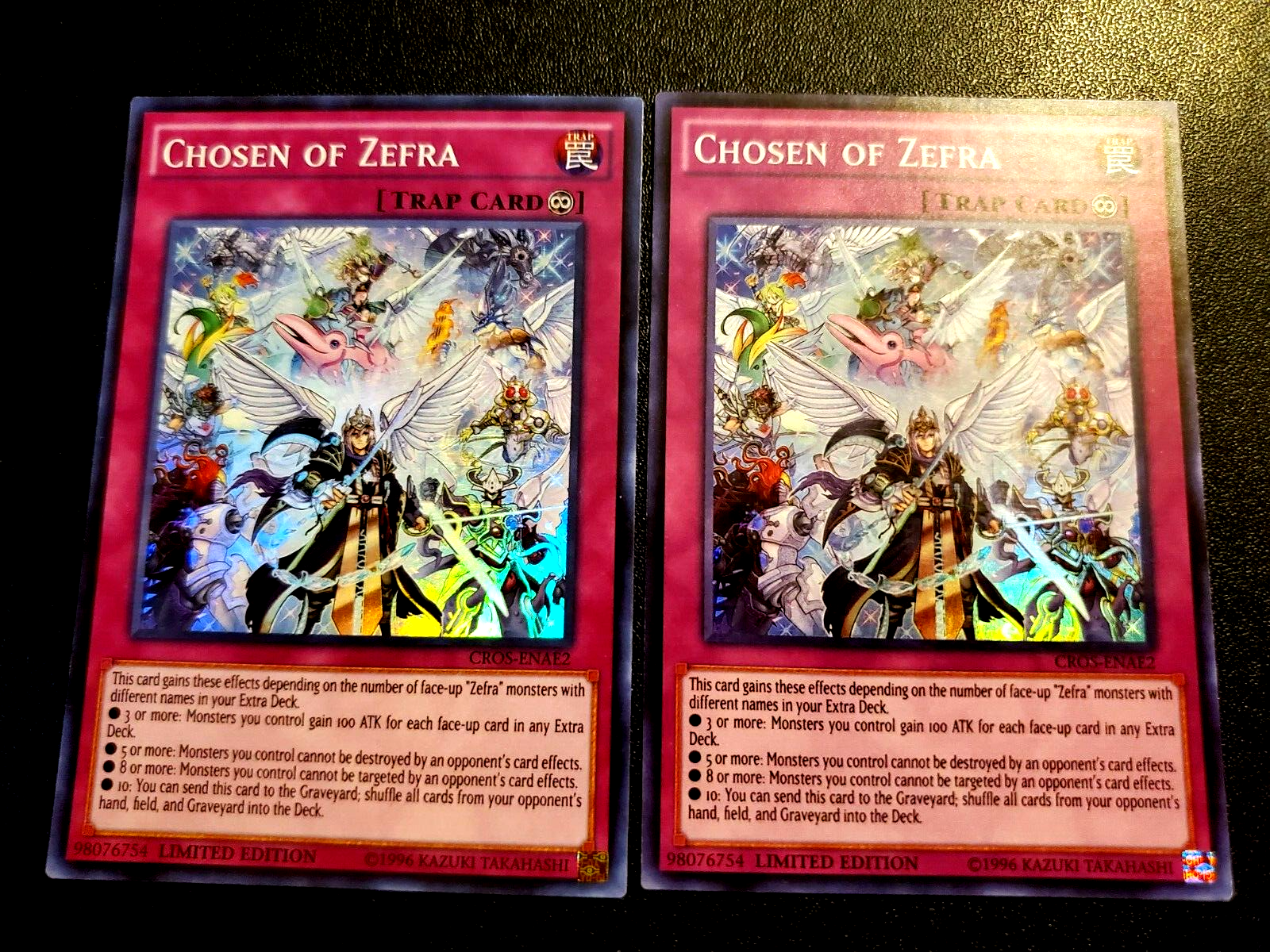 YUGIOH! 2-CHOSEN OF ZEFRA-SUPER RARE-LIMITED EDITIONS-CROS-ENAE2 | eBay