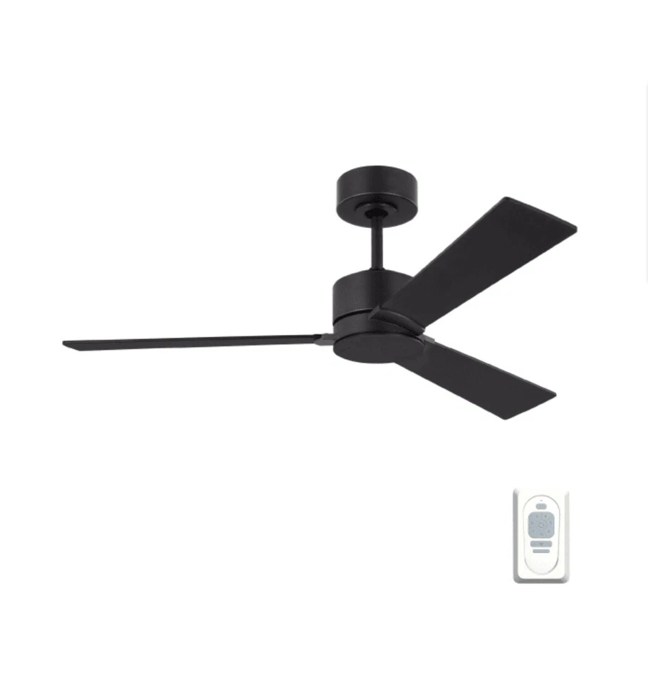 Visual Comfort Rozzen 44in Hugger Ceiling Fan in Midnight Black 3RZR44MBK - Image 2 of 3