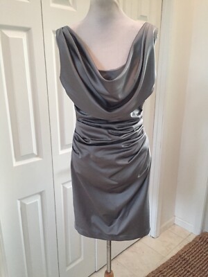 david's bridal ruched dress Matte Satin Ruched Midi Sheath Dress