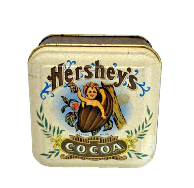 Hershey's Cocoa 1982 Collectible Tin Baby w/ Mug Cocoa Bean Made in England