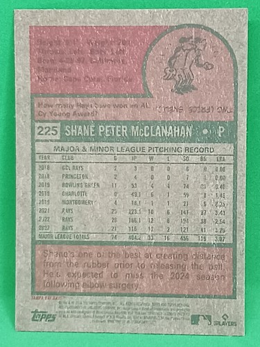 2024 SHANE MCCLANAHAN TOPPS HERITAGE BLUE SPARKLE REFRACTOR (RAYS) - Picture 2 of 2