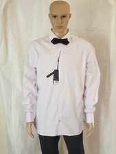 MANGO MNG MAN Men's Lavender French Cuffs Tailored Fit Dress Shirt Size XL 