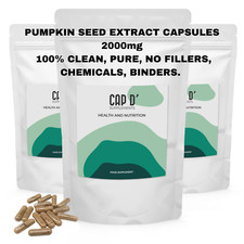 Pumpkin Seed Extract Capsules 2000mg Pure Raw Natural Not Oil No Filler Binders