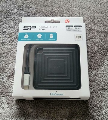 SILICON POWER PC60 960GB PORTABLE USB 3.2 GEN 2 TYPE-C SOLID STATE DRIVE (SSD)!