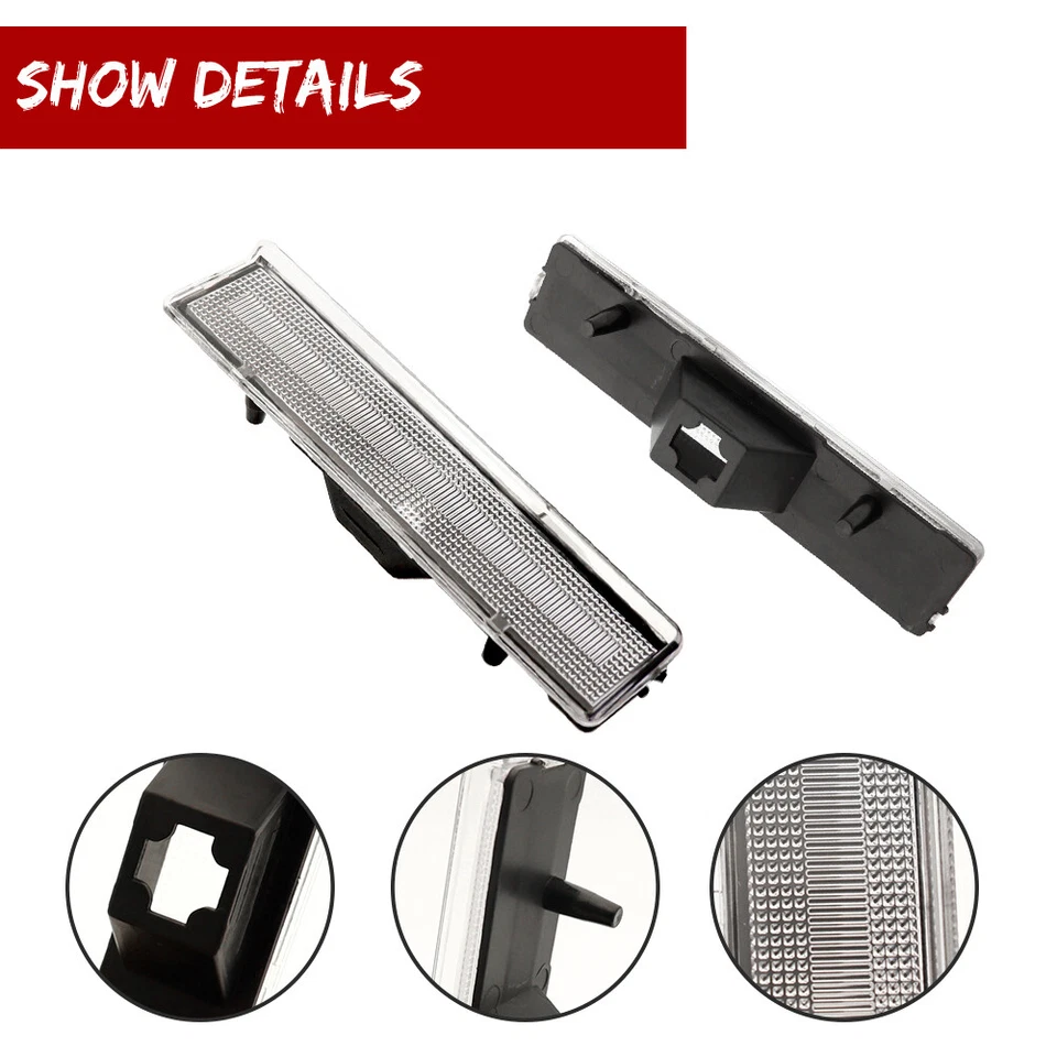 2X Luces de esquina LED marcadoras laterales transparentes para Ford Bronco 80-86 y F-150 F-250 F-350 Foto 3 de 4