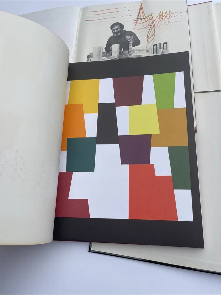 COLECCIÓN DE DIBUJOS YAACOV AGAM 4 AUTÓGRAFOS GARABATOS EN LIBROS POP ABSTRACTO VINTAGE Foto 4 de 4