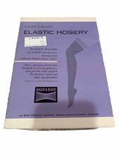 Bauer  Black Elastic Hosiery Box Nylons 1961 Medium Sheer Above Knee Nude 6276