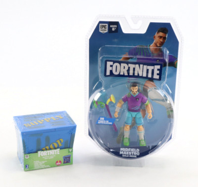 Fortnite Supply Crate & Midfield Maestro Action Figure Jazwares Lot New Sealed