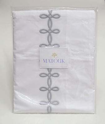 Matouk Gordian Knot Standard Pillow Sham Silver Cotton Percale