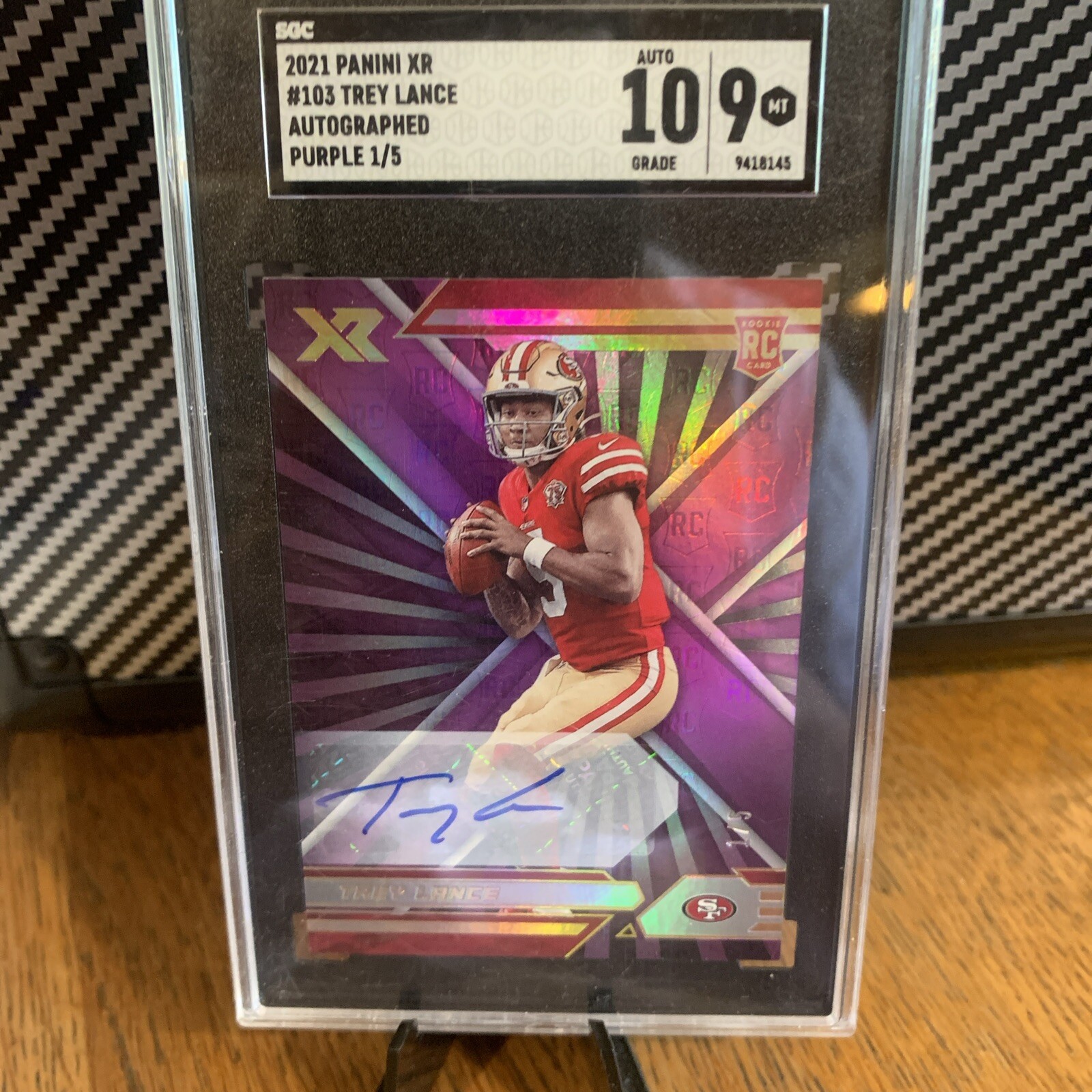 Trey Lance Panini XR #103 Autograph-Purple