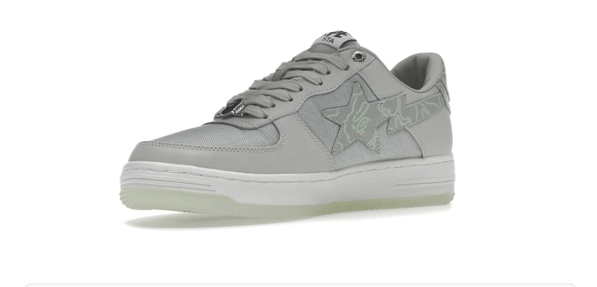 bape bathing ape sneakers gray size 6, 24 cm