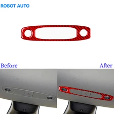 For Tesla Model 3/Y 17-22 Red Carbon Fiber Roof Reading Light Switch Panel Cover