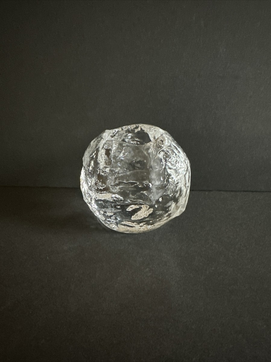 Kosta Boda Sweden Crystal Snowball Votive Medium Candle Holder 3