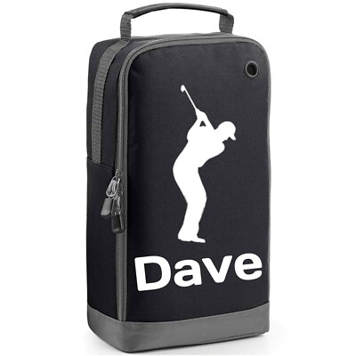 Golfschuhtasche personalisiert mit Namen & Golfer Design individuelles Golfgeschenk für Ihn