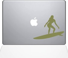 The Decal Guru Catching Some Waves Decal Vinyl Sticker, 15" MacBook Pro- Gold