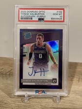 Tyrese Haliburton Optic - Purple Rookie Auto PSA 10