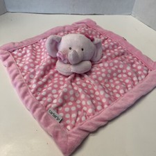 Carter's Pink Elephant White Polka Dot Soft Baby Security Blanket Lovey
