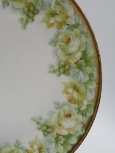 Vintage Royal Munich Brotteller gelbe Rosen Blumen & Beeren Goldrand 8,5dia - Bild 8 von 11