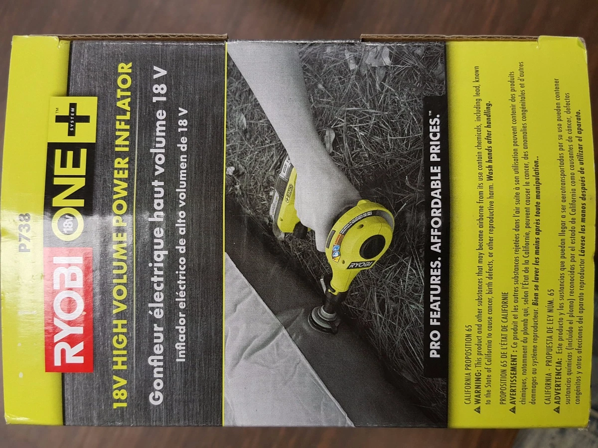 Ryobi Model P738 18 Volt High Power Volume Inflator New No