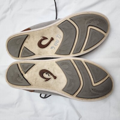Olukai Manoa Canvas Sneaker Mens 10 Lace Up Drop Heel Slip 