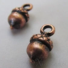 Acorn Charms - 14mm Antiqued Copper Autumn Pendants C2217 - 10, 20 Or 50PCs