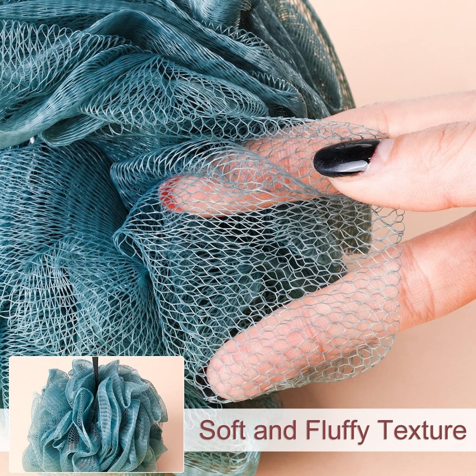 48 Pack Bath Sponge Shower Loofahs Bulk 50g Soft Net Body Scrubber