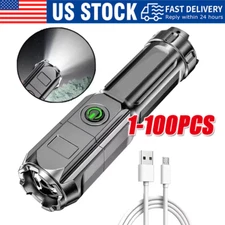 Rechargeable 990000LM LED Flashlight Tactical Police Super Bright Torch Zoomable
