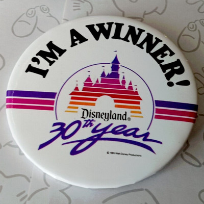 I'm A Winner Disneyland 30th Year Anniversary DLR Disney 1985 Button Pin 36248