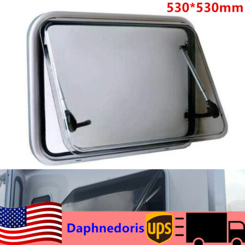 Top-Hung Window Side Window White RV Caravan Trailer Yacht 530x530mm Vent Hatch