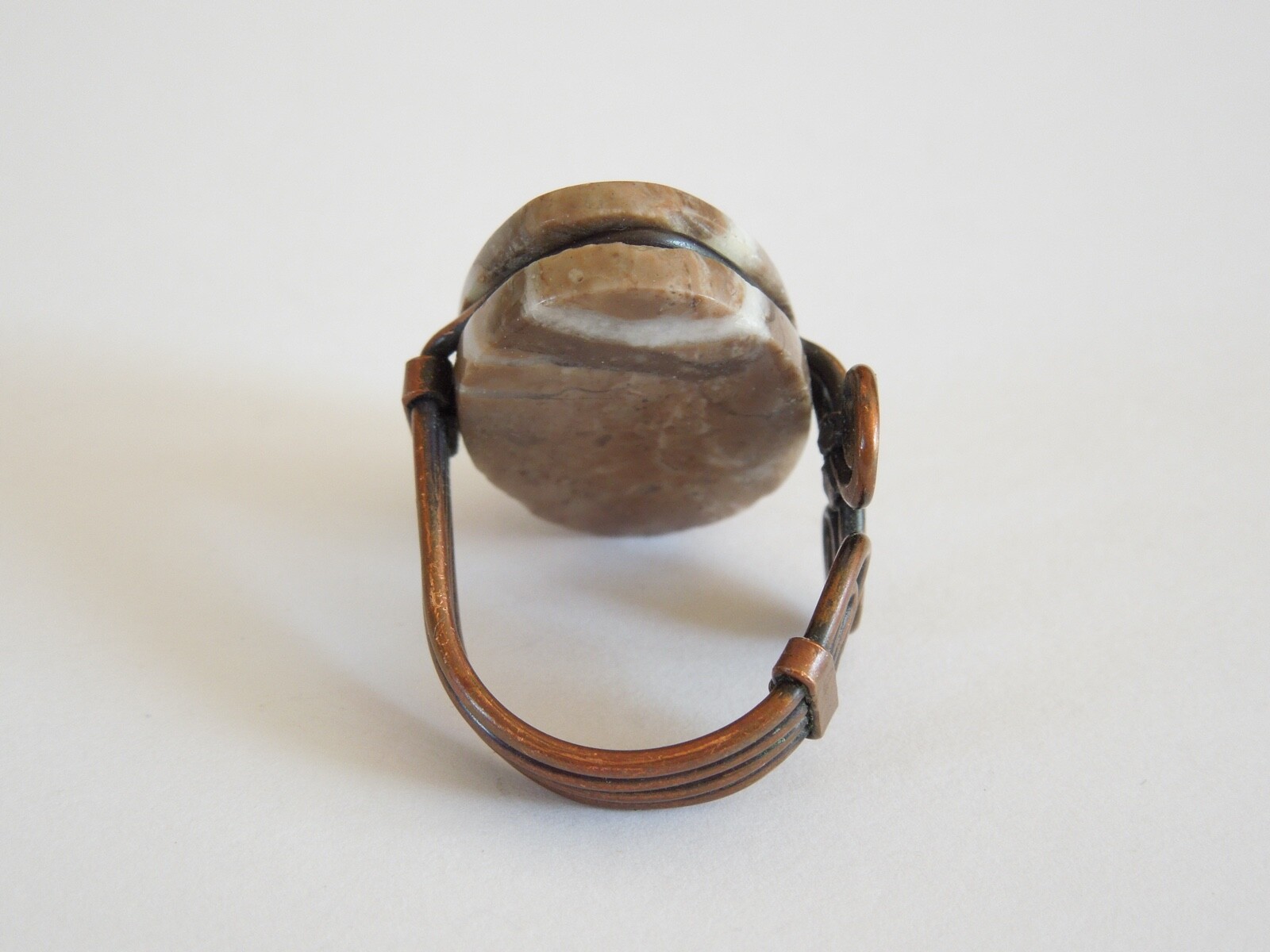 Adjustable copper ring with unknown stone 8.2g/fr… - image 7