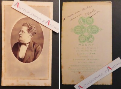   Widmung auf der Rückseite Figur zum Identifizieren - Fotograf Maury in Angoulême