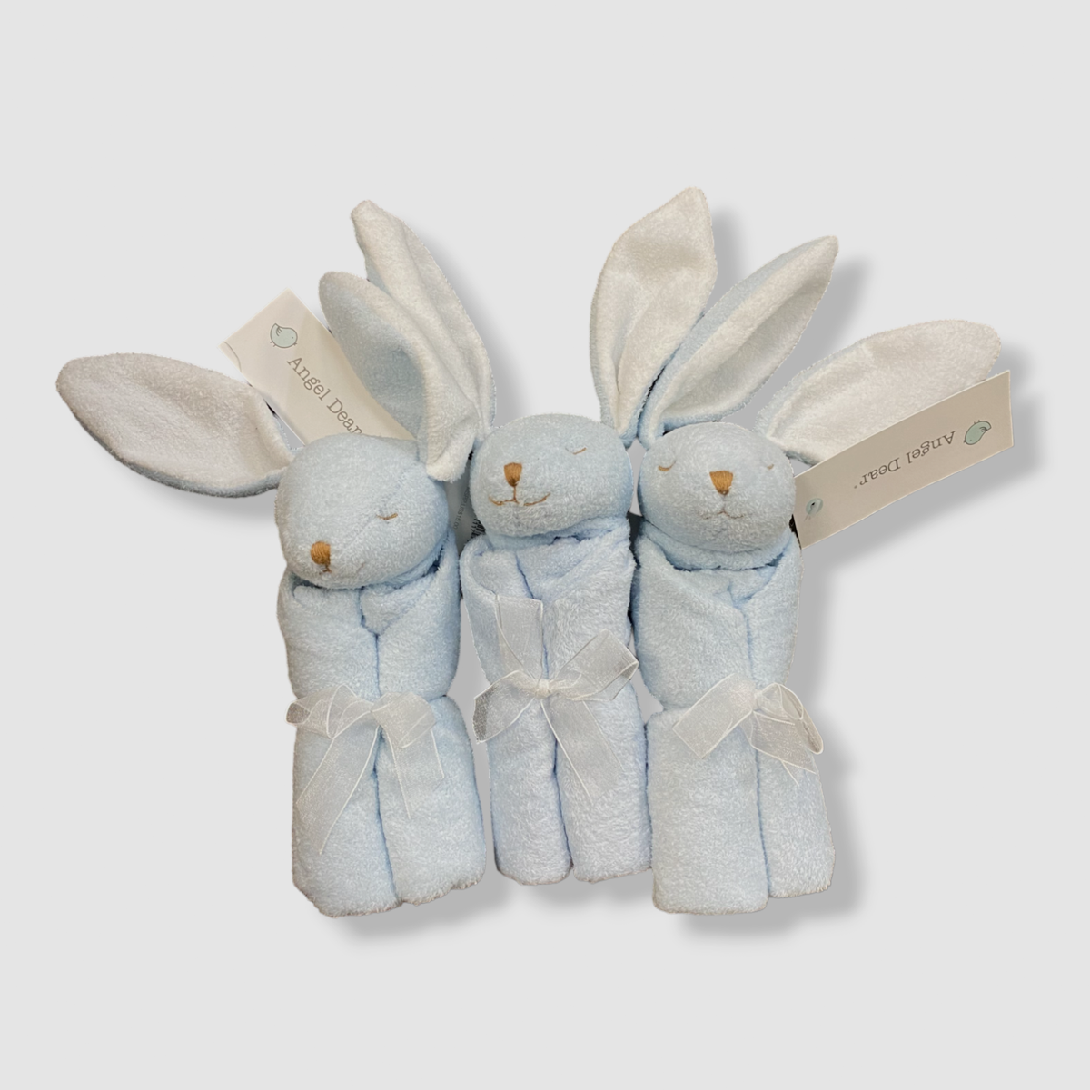 $46 Angel Dear Blue Bunny Three Of A Kind Blankie Set 3-Piece