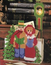 CAROLER CARD HOLDER CANDLE LIGHT CHRISTMAS PLASTIC CANVAS PATTERN INSTRUCTIONS