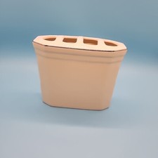 4 Spot Toothbrush Holder Cream With Silver Color Trim