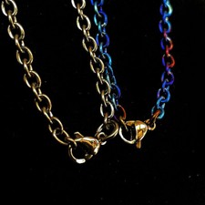 New25.59" Boys Mens Solid Pure Titanium Pendant Necklace Rope Chain 650mm Length