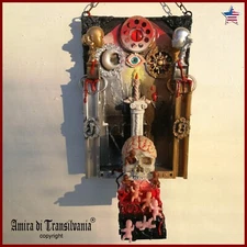 assemblage art original sculpture mixed media contemporary collage goth painting