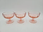 Set Of 3 Anchor Hocking Glass Block Optic Pink Champagne Low Sherbet