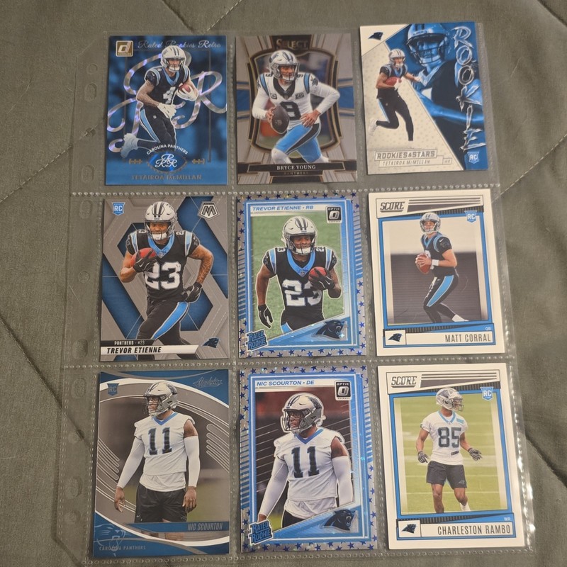 Carolina Panthers Card Lot (9) Young Corral McMillan Court on Etienne